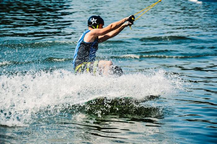 Auf dem Wasser aktiv